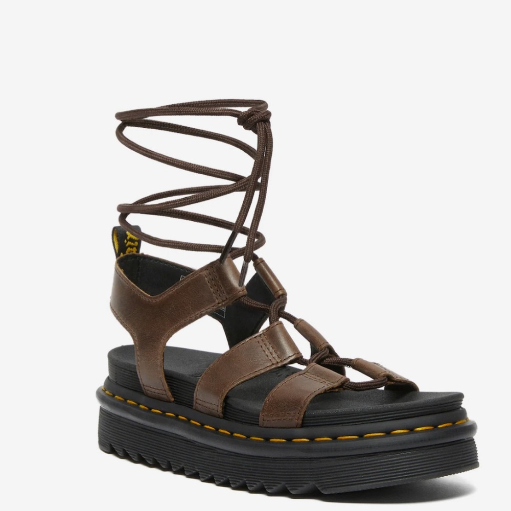 Nartilla dr. Martens brown lace up sandals